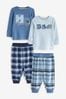 Blue Transport Check Pyjamas 2 Pack (9mths-8yrs)