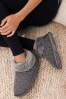 Grey Quilted Boot Slippers