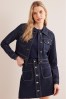Boden Blue Cropped Casual Cotton Jacket