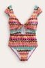 Boden Pink Cap Sleeve Tie Swimsuit