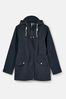 Joules Portwell Navy Blue Waterproof Raincoat With Hood