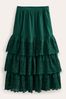 Boden Green Broderie Cotton Maxi Skirt