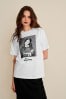 Wednesday Addams White License Graphic T-Shirt