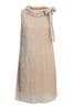 Gina Bacconi Gold Kesley Metalic Shift Dress With Neck Tie