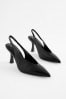 Black Forever Comfort® Point Toe Slingback Court Shoes