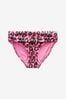 Pink Leopard Roll Top Bikini Bottoms