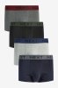 Grey Blue Textured Waistband 4 pack Hipster Boxers, 4 pack