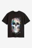 Black Painted Skull Short Sleeve Graphic T-Shirt Hive (3-16yrs)