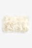 Ivory White Long Faux Fur 50 x 30cm Cushion