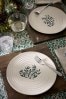 Set of 2 White Christmas Mistletoe Dinner Plates