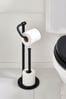 Black Heritage Floor Standing Toilet Roll Holder, Floor Standing