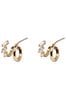 Oliver Bonas Gold Tone Neva Double Row Mini Hoop Earrings