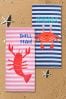 Catherine Lansfield 2 Pack Crabulous Shell Yeah Beach Towels