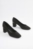 Black/Gold Regular/Wide Fit Forever Comfort® Square Toe Court Shoes