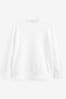 White Essentials Longline Cotton Sweatshirt
