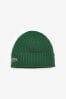 Lacoste Knitted Ribbed Logo Wool Beanie