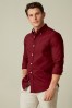 Red Regular Fit Long Sleeve Oxford Shirt, Regular Fit