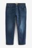 Mid Blue Straight Essential Stretch Jeans, Straight Fit