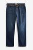 Blue Straight Belted Authentic Jeans