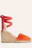 Boden Red Square Toe Espadrille Wedges