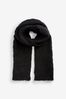 Black Knit Cable Scarf