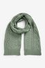 Khaki Green Knit Cable Scarf