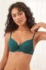 Pink/Green Push Up Pad Plunge Lace Bras 2 Pack