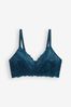 Teal Blue Total Support Non Pad Non Wire Full Cup Comfort Lace Bra