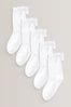 White 5 Pack Cotton Rich Bow Ankle School Socks