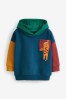 Marineblau, Tiger - Kapuzensweatshirt mit Figurenmotiv und Blockfarben (3 Monate bis 7 Jahre)