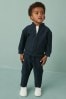 Navy Blue Jersey Bomber Jacket And Joggers 2 Piece Set (3mths-7yrs)