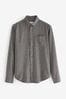 Grey Brushed Texture 100% Cotton Long Sleeve Shirt