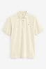 Cream Pique Polo Shirt