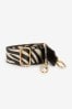 Black/Animal Webbing Cross Body Strap for Bags