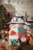 Panel Print Santa and Presents Duvet Cover and Pillowcase Set