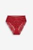 Red Lace High Waist Knickers