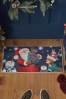 Navy Blue Washable Santa Doormat