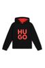 HUGO Black With Red Logo Hoodie