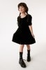 Black Velvet Shirred Sleeve Dress (3-16yrs)