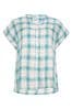 M&Co Turquoise Blue Petite Short Sleeve Checked Shirt