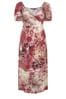 Yours Curve Red Leaf Print Wrap Maxi Dress