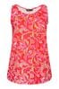 Yours Curve Pink Ground Print Swing Vest Top