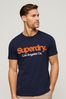 Superdry Blue Core Logo Classic Washed T-Shirt