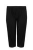 Yours Curve Black Lace Trim Cropped Pyjamas