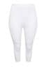 Yours Curve White Lace Stretched Cropped Leggings