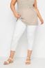 Yours Curve White Cropped Jenny Stretch Jeggings