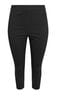 Yours Curve Black Bengaline Cropped Stetch Pull-Ons Trousers