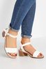 Yours Curve White Extra Wide Fit Strappy Low Heel Sandals