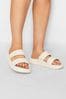 Yours Curve White Extra-Wide Fit Two Strap Colour Drench Sandals