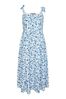 Yours Curve LIMITED COLLECTION Curve Blue Floral Print Bow Strap Midaxi Dress